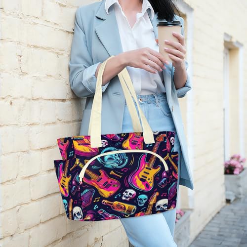 Sac fourre-tout coloré matelassé pour femme grand format zippé