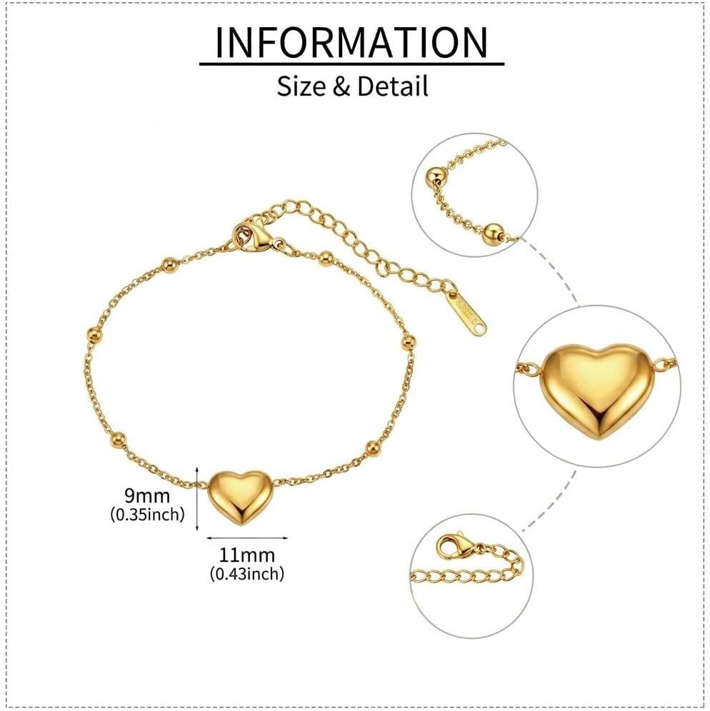 Heart/Evil Eye Anklet Bracelet Beach Ankle Bracelet Foot Jewelry Gifts for Women