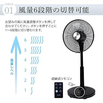 1600 DC 30cmリビング扇風機  省エネ、静か　タイマー　首 Amazon | フルリモコンDCリビング扇風機 (ブラック) 省エネ 30cm