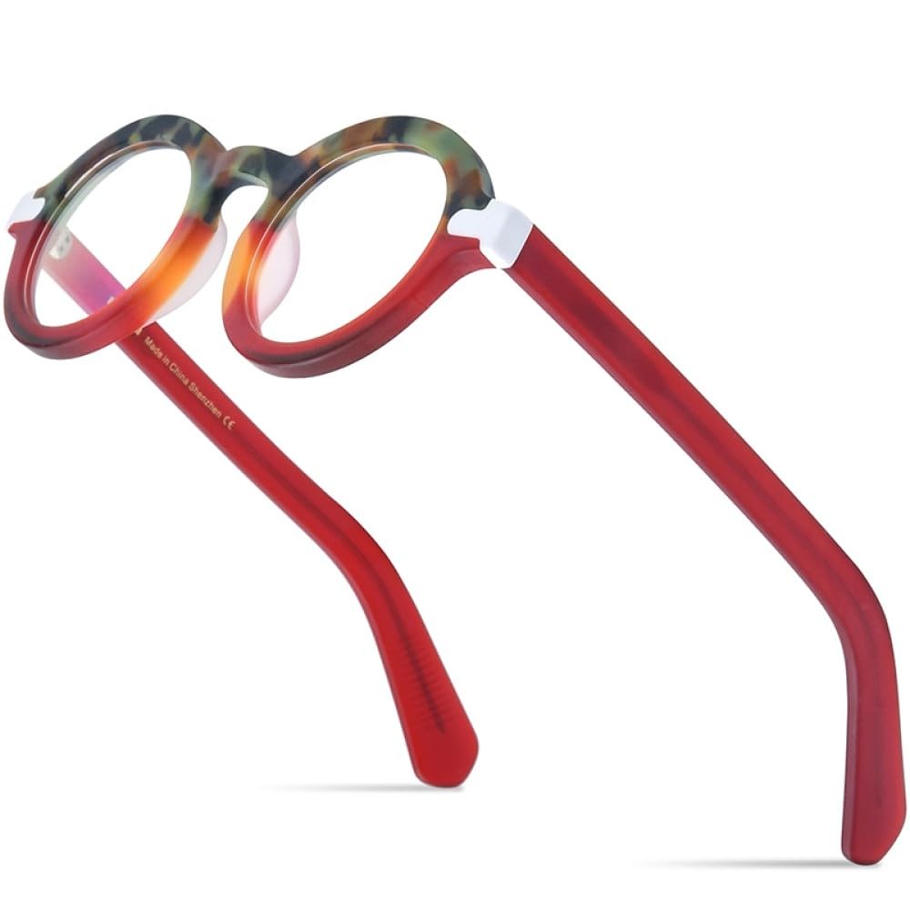 MUTYNE Occhiali da vista in acetato opaco multicolore Montatura da uomo Occhiali da vista ovali retrò Occhiali da vista da donna