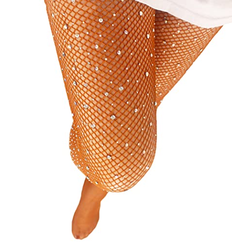 Image of VINICUNCA Fishnet Stockings for Women Sparkly Rhinestone Fishnet Tights Glitter Fish Nets