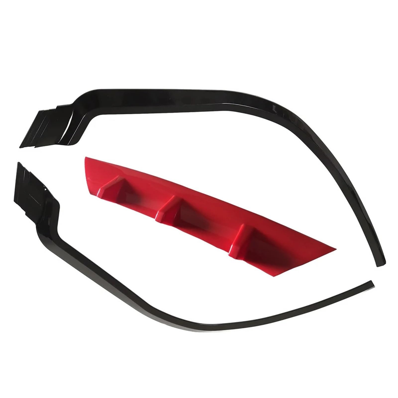 Uniwersalny przedni zderzak, spoiler, spódnica, splitter, zestaw nadwozia warga ochronna warga aerodynamiczna(B black and red)