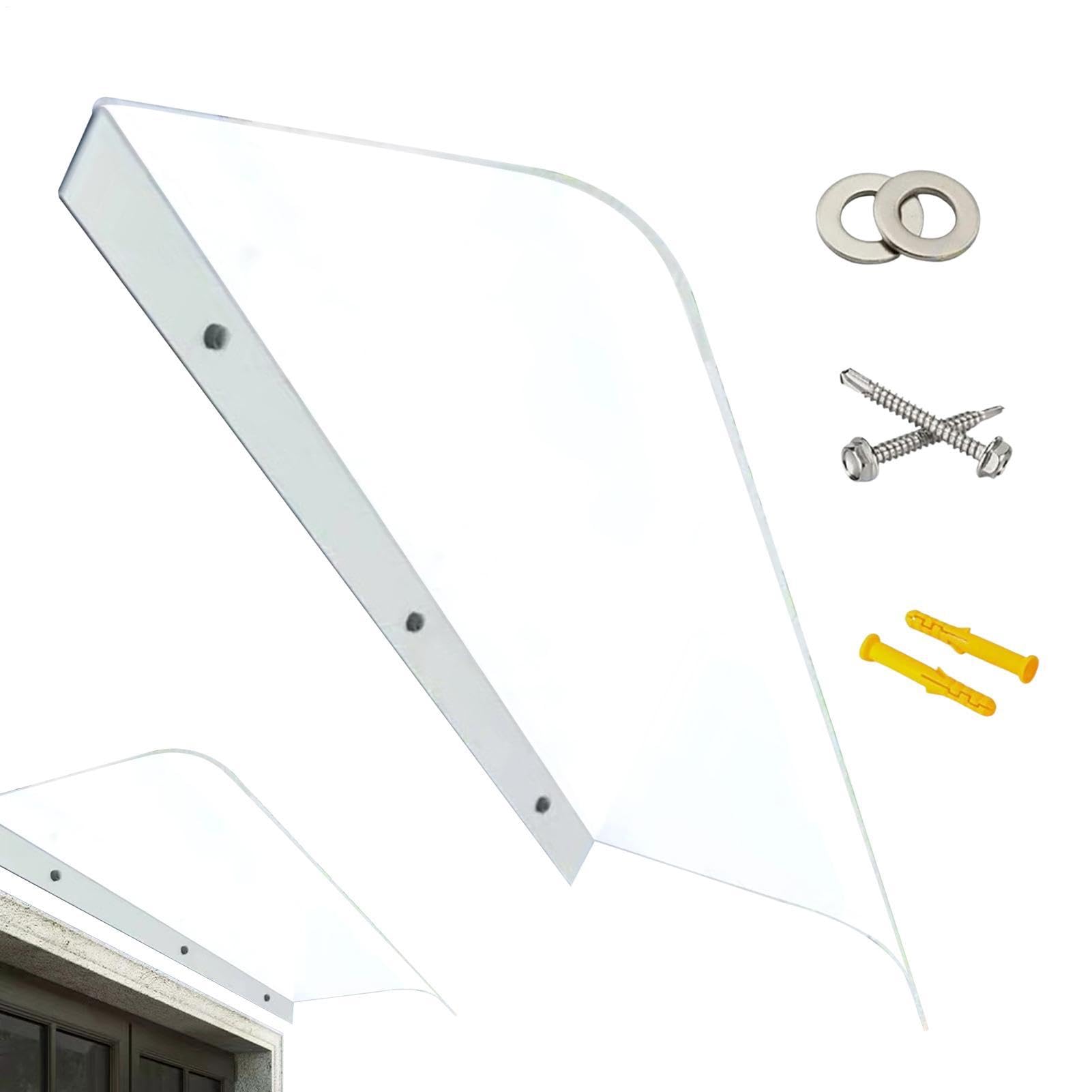 Toldo para puerta de patio con panel transparente y diseño elegante reforzado