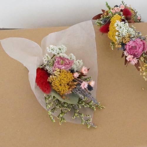 Corona de flores secas para boda miniatura 4