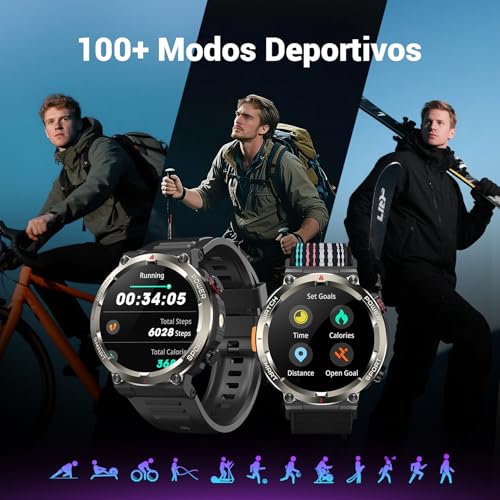 Smartwatch hombre militar Blackview compatible con iOS Android y pulsómetro 7