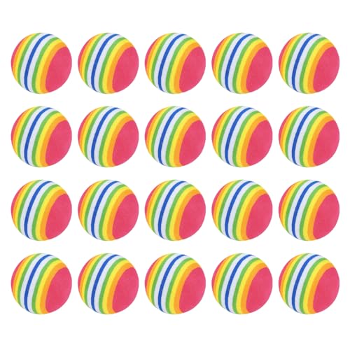 CVFRTT 20 Stück Bunte Spielzeugbälle, Hüpfballspielzeug, Katzenspielzeugbälle, Interaktives Haustierspielzeug, Haustierbedarf