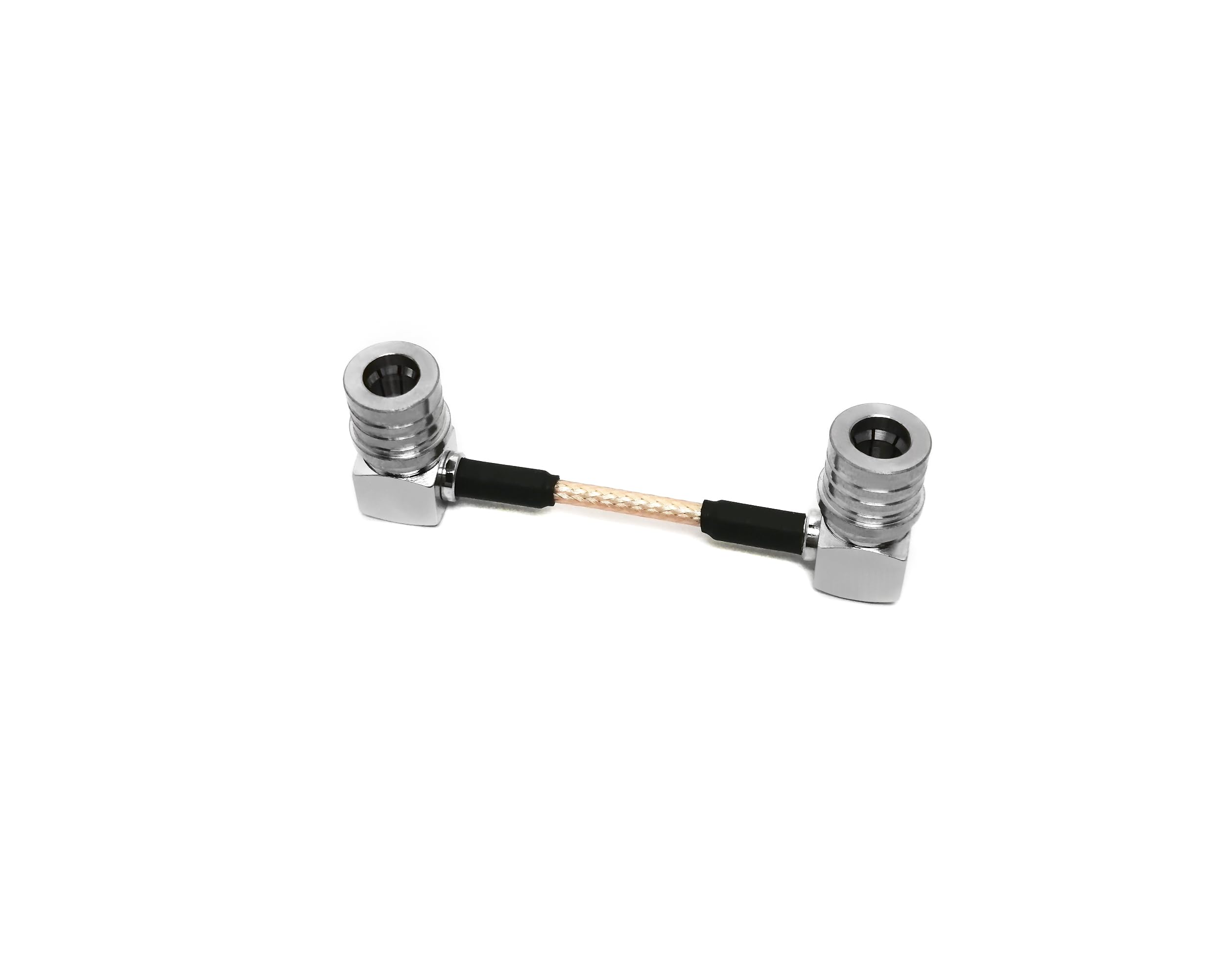 Cable de extensión RG316 QMA macho en ángulo de 2 pulgadas a QMA macho en ángulo - Conector coaxial de 50 ohmios