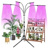Pflanzenlampe mit Ständer, Pflanzenlampe LED vollspektrum für Zimmerpflanzen, 192 LEDs pflanzenlampe Stehend vollspektrum mit Timer für Sämlinge, Auto On/Off