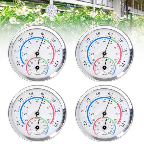 Analog Thermometer Hygrometer 2 in1: 4 Stück Präzisions Thermo-Hygrometer Luftfeuchtigkeitsmesser Innen mit Farbigen, Komfortzonen hygrometer Analog Zimmerthermometer, Raumthermometer, Ø 58mm Analog Thermometer Hygrometer 2 in1: 4 Stück Präzisions Thermo-Hygrometer Luftfeuchtigkeitsmesser Innen mit Farbigen, Komfortzonen hygrometer Analog Zimmerthermometer, Raumthermometer, Ø 58mm