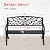 Patio Garden Bench 50 inch Outdoor Metal Loveseat Chairs with Armrests Slatted Seat and w/Floral Design Backrest for Park, Yard, Porch, Lawn, Balcony, Backyard, Black