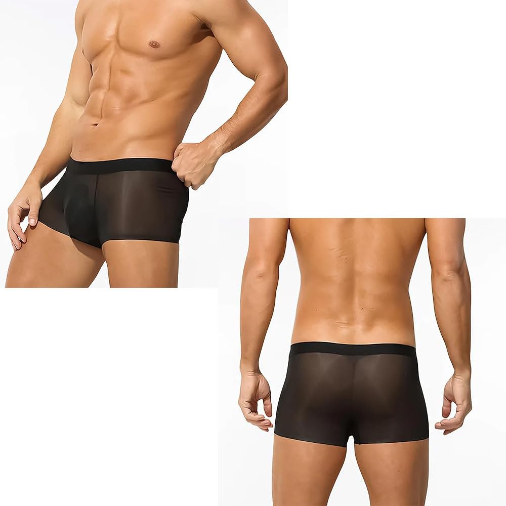 Generico Niksy Underwear, Boxer Trasparenti UltraSottili da Uomo Niksy in Seta ghiacciata, Traspiranti, freschi