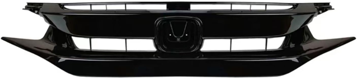 Civic Front Upper & Lower Grille & Fog Light Set Compatible with 2019 2020 2021 Honda Civic LX EX Touring Sport Sedan W/Grill Molding Trim Black