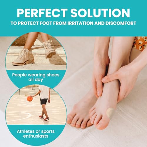 Image of Promifun Bunion Pads to Wear with Shoes - Moleskin Protect Feet for Men and Women - Water-Resistant Self-Stick Adhesive - 27 ct Bunion Cushion