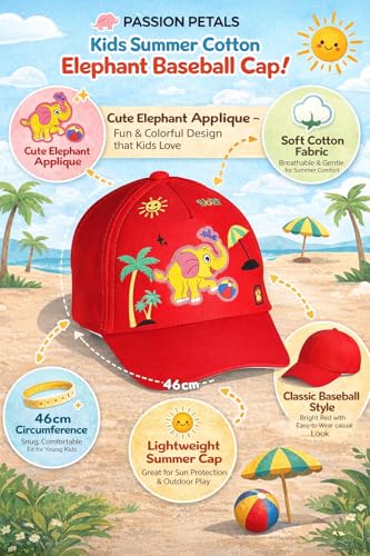 Image of PASSION PETALS Summer Dino Rockstar Baseball Cap for Kids Boys and Girls 2-4Years
