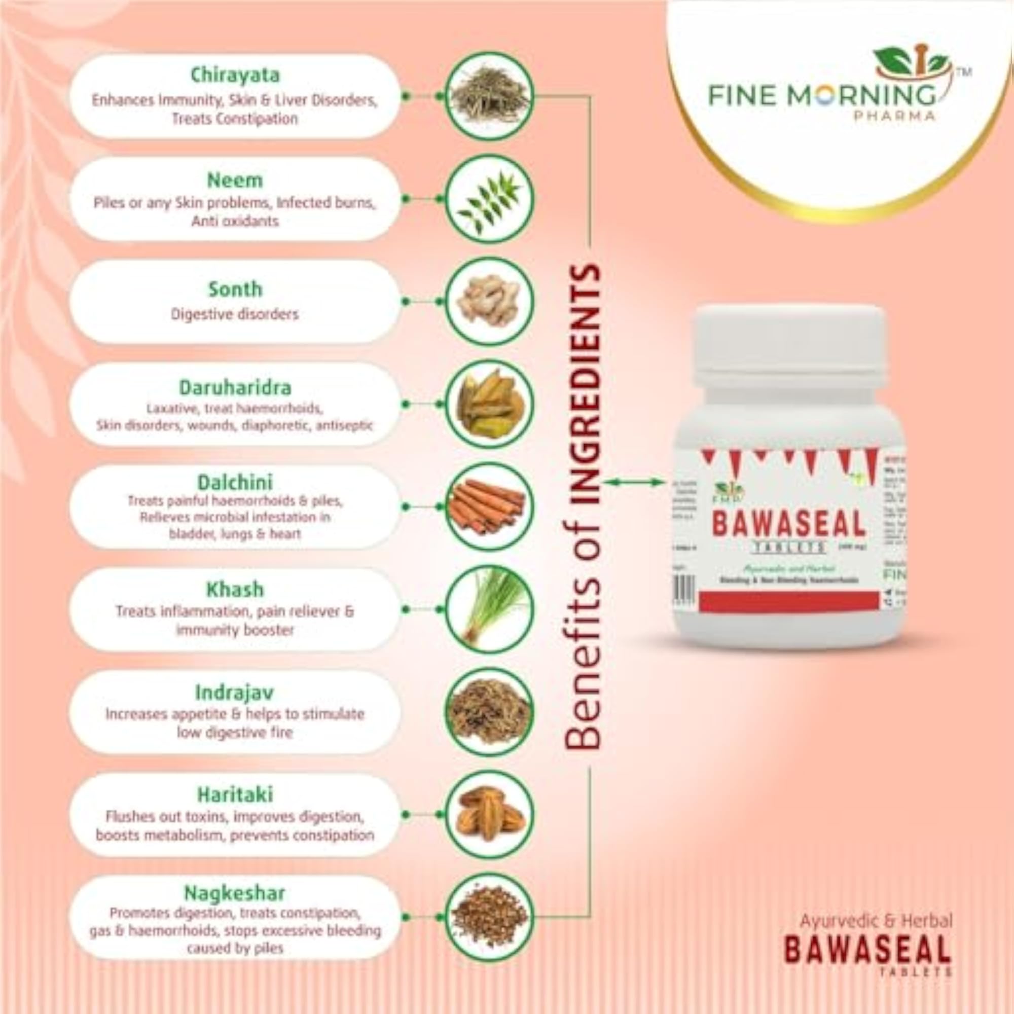Fine Morning Pharma Ayurvedic Bawaseal Tablets