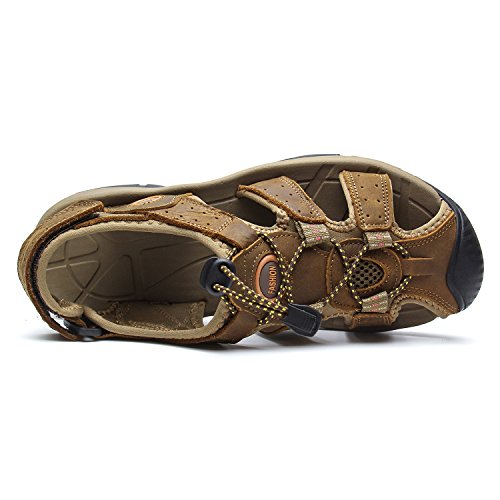 YoCool Men's Fisherman Sandals Leather Closed Toe Athletic Sport Casual Beach Water Sandals3