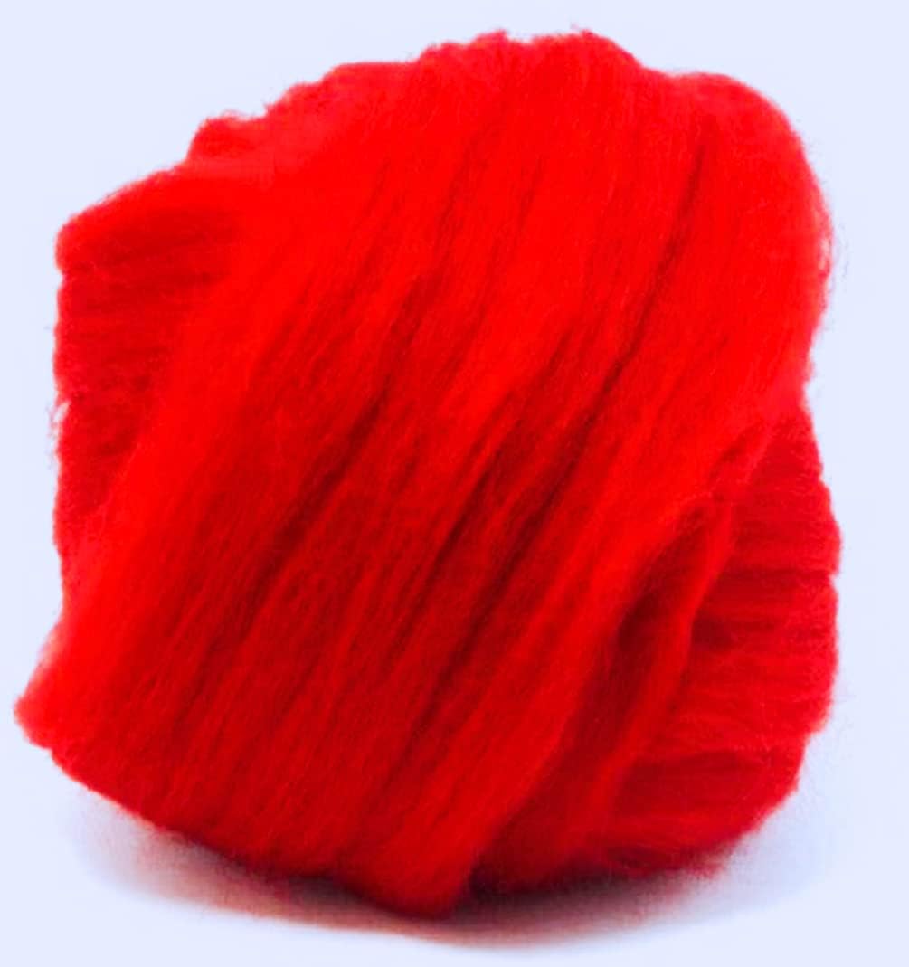Giant Wool Yarn Chunky Arm Knitting Super Soft Wool Yarn Bulky Wool Roving (2 kg/4.4 lbs, Red)