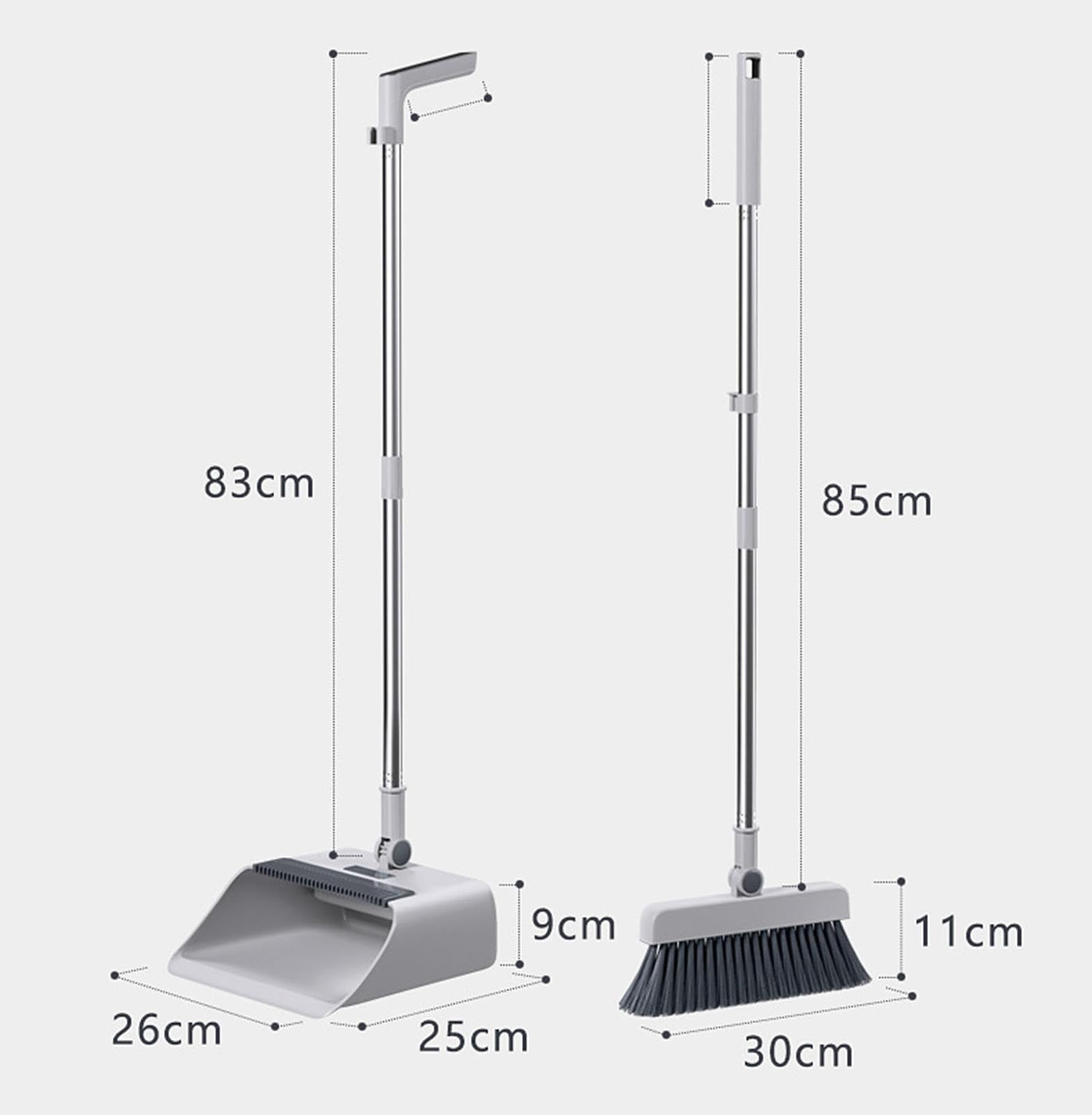 Juego de Escoba con Recogedor, Escoba en ángulo con Recogedor, Escoba y Recogedor con Cepillo de Plástico para Limpieza de Pisos de Cocina, Baño y Sala de Estar