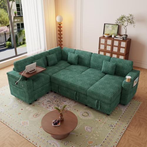 KEIKI 100" U-Shaped Corduroy Sectional