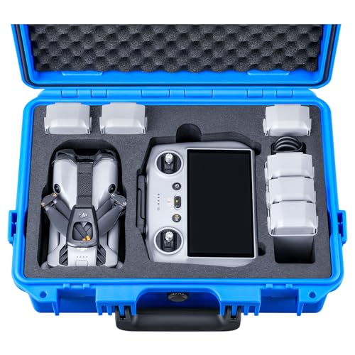 Lykus Titan MM510 wodoodporne twarde etui do DJI Mini 5 Pro i RC2/RC-N3, obsługuje do 7 baterii, niebieski [TYLKO ETUI]