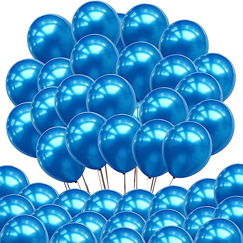 Image of Neo LOONS 100 pcs 5 inch Pearl Sapphire Blue Premium Latex Balloons - Great for Kids, Adult Birthdays, Weddings, Receptions, Baby Showers, Water Fights, or Any Celebration