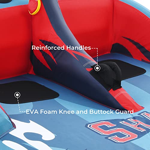 Valwix 2 Person Towable Tube For Boating With Front & Rear Tow Points, 2-Rider Inflatable Boat Raft With Full Nylon Cover For Youth Adult Watersports #TOP1