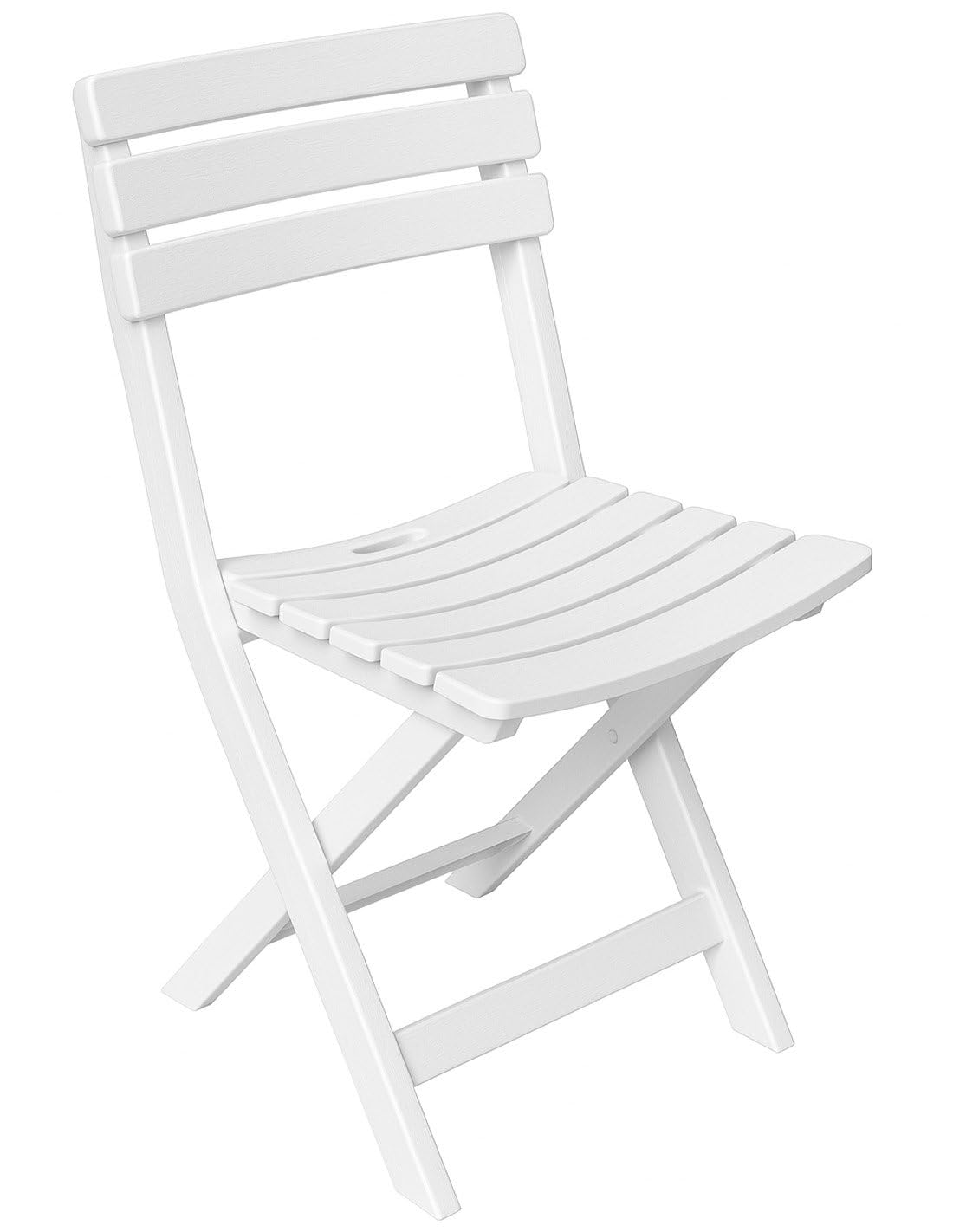 Jardin202 – Set de Balcón Plegable Blanco | Mesa 79x72 cm y Sillas de Resina | Conjunto Mobiliario Exterior para Terraza, Jardín o Camping | Resistente Intemperie | 2 Sillas + 1 Mesa