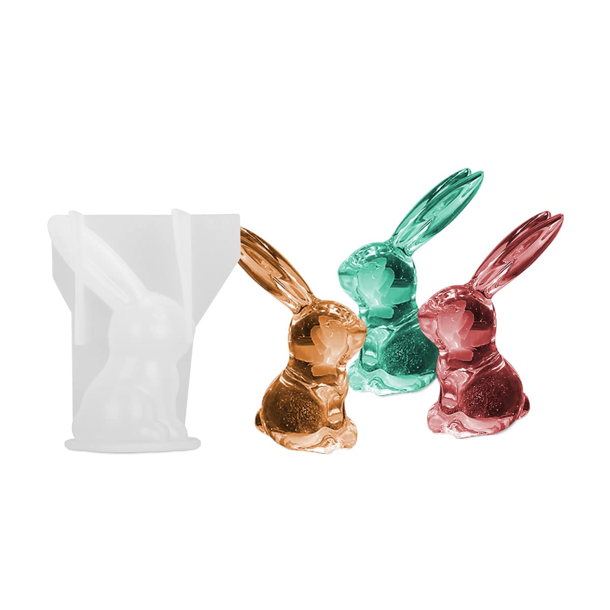 6 Pezzi Stampi In Silicone Per Candele A Forma Di Coniglietto Pasquale, Stampo 3D Per Resina, Sapone E Gesso, Decorazioni Fai Da Te