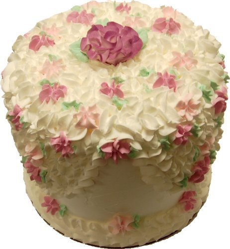 White Flower Tall Fake Cake 9 Inch
