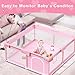 Pink Baby Playpen 50x50 Inches Playpen for Little Princess Play Yards Indoor & Outdoor Sturdy Safety Baby Girls Play Pen with Soft Breathable Mesh Toddlers Activity Center with Anti-Slip Base