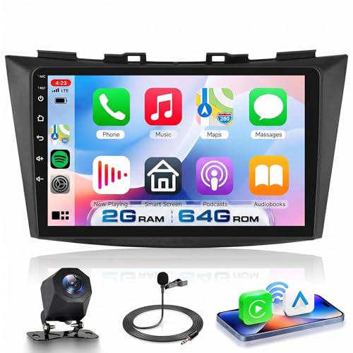 VECHTEL Autoradio 2G+64G Android 15 pour Suzuki Swift 2011-2017/Ertiga 2012-2017, 9'' IPS 1280*720P Écran Tactile Stereo Auto avec 5G Wi-Fi Carplay Android...