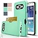 Samsung Galaxy J7 Case With HD Screen Protector,(Not Fit J7 2016)AnoKe[Card Slots Holder][Not Wallet] Plastic TPU Hybrid Shockproof Heavy Duty Case For Samsung Galaxy J7 J700 2015 KC2 Mint