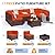 Poteban Patio Furniture Set, 7 Pieces Outdoor Modular Conversation Set Wicker Sectional Sofa for All Weather Rattan Patio Couch for Porch Garden Backyard Balcony Poolside (Orange)
