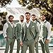 HUUTOE Sage Green 3 Piece Suit for Men, Premium Polyester Blend, Slim Fit, Prom, Wedding - M