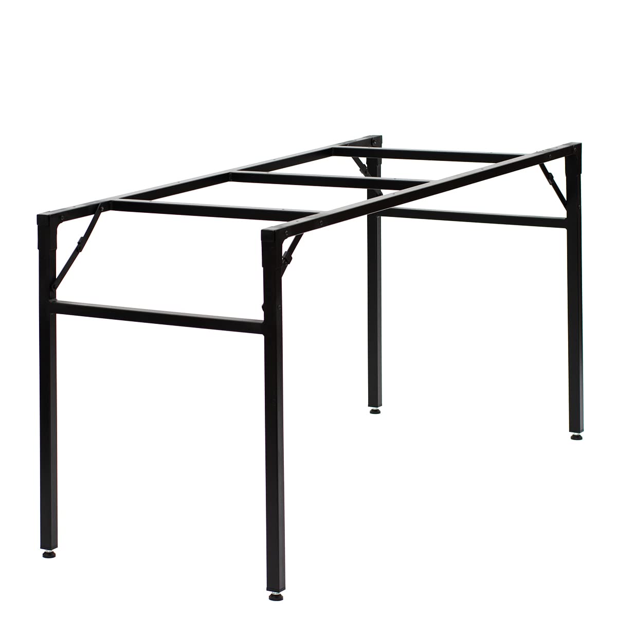Stabil selbsttragend Tischgestell 160x60 cm, für Bankett-Tisch, Esstisch, Partytisch; höhe: 73cm; für Tische bis 200x90x75 cm; Metallprofil, pulverbeschichtet (1; 160x60 cm), Schwarz