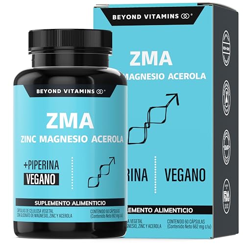 Herbal Plus, Zinc Magnesio Acerola (ZMA) | Con Piperina para máxima absorción | Sin Azúcar - Suplemento Alimenticio Vegano Beyond Vitamins - Ingredientes NON GMO (60...