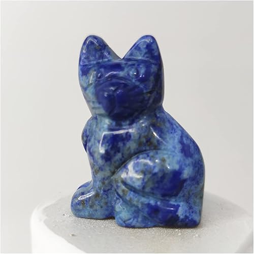 Miniatura 2 de ECYC Ltd Figura de gato de cristal curativo de 1.5 pulgadas, figura de gato de cristal natural tallada a mano, animal de piedras preciosas para