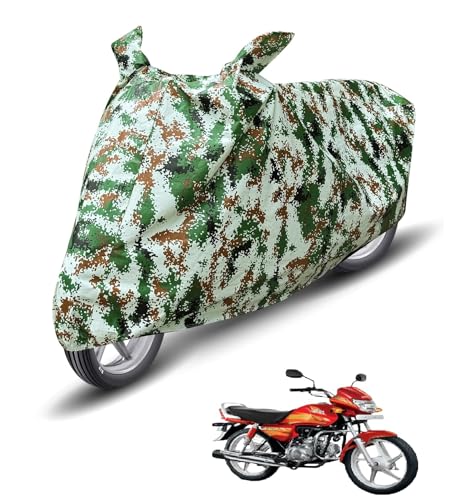 Image of Auto Hub Waterproof Bike Cover Compatible with Hero CD Deluxe Dustproof, UV Protection Two Wheeler Bike CD Deluxe Cover - Forest
