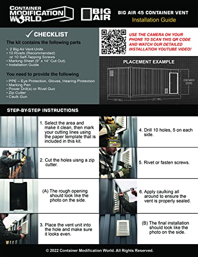 Container Modification World - Big Air 45 Louvered Gable Vent (2 Pack) For Preventing Condensation And Excessive Heat In New And Used Sea Cans, Shipping Container Homes, Cabins And Offices #TOP6