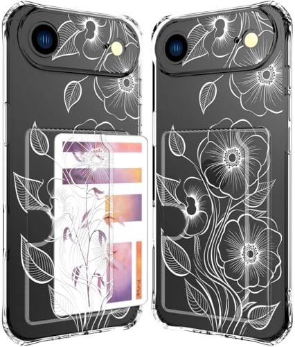 Étui téléphone 17 Air transparent à fleur pour vos sorties légères sans portefeuille