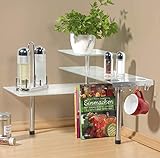 Westfalia Glas Eckregal Kaffee Bar Küchenregal Gewürzregal mit 4 Haltern