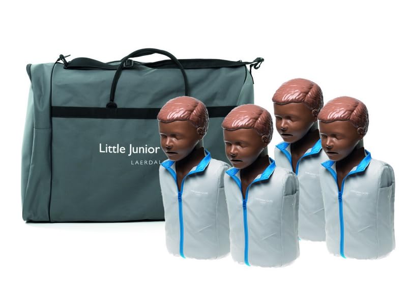 Little Junior QCPR Laerdal Lot de 4 mannequins d'entraînement réalistes pour les parents et les cours d'entrainement - QCPR Junior pour les premiers secours - Anatomie réaliste - Couleur
