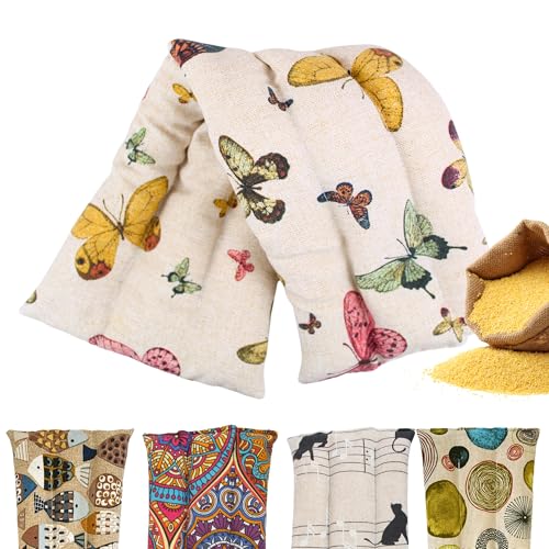 Saco Termico Semillas para Microondas - Bolsa Semillas Calor Microondas - Cojin de Semillas para Microondas - Sin Aroma - Relleno de Semillas de Mijo Ecológico - Fabricado en España 45x14cm