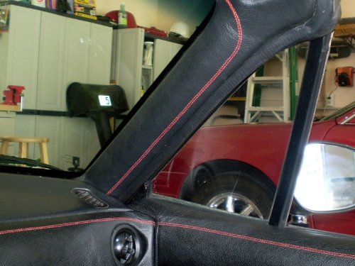 Dash Pad Mazda Miata NA 1990-97: molduras de cuero latte con costura negra 3