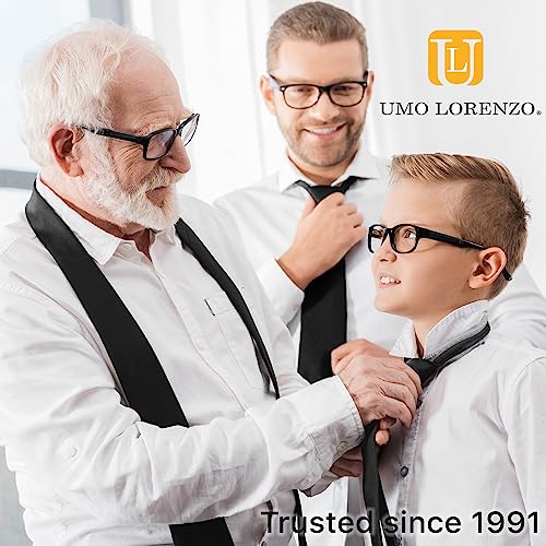 Boxed-Gifts Bg Men’s Plain Solid Color Silky Zipper Tie. Clip On Neckties For Men - Black #TOP7