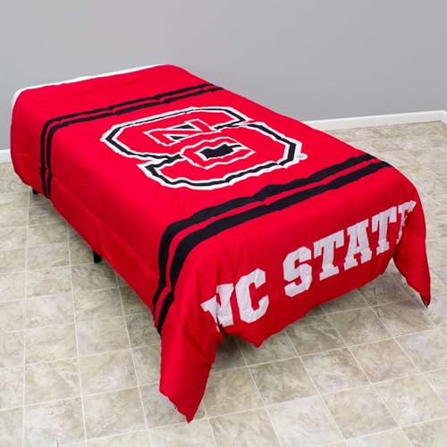 Image of College Covers Everything Comfy North Carolina State Big Logo Soft and Colorful Comforter Set - Twin