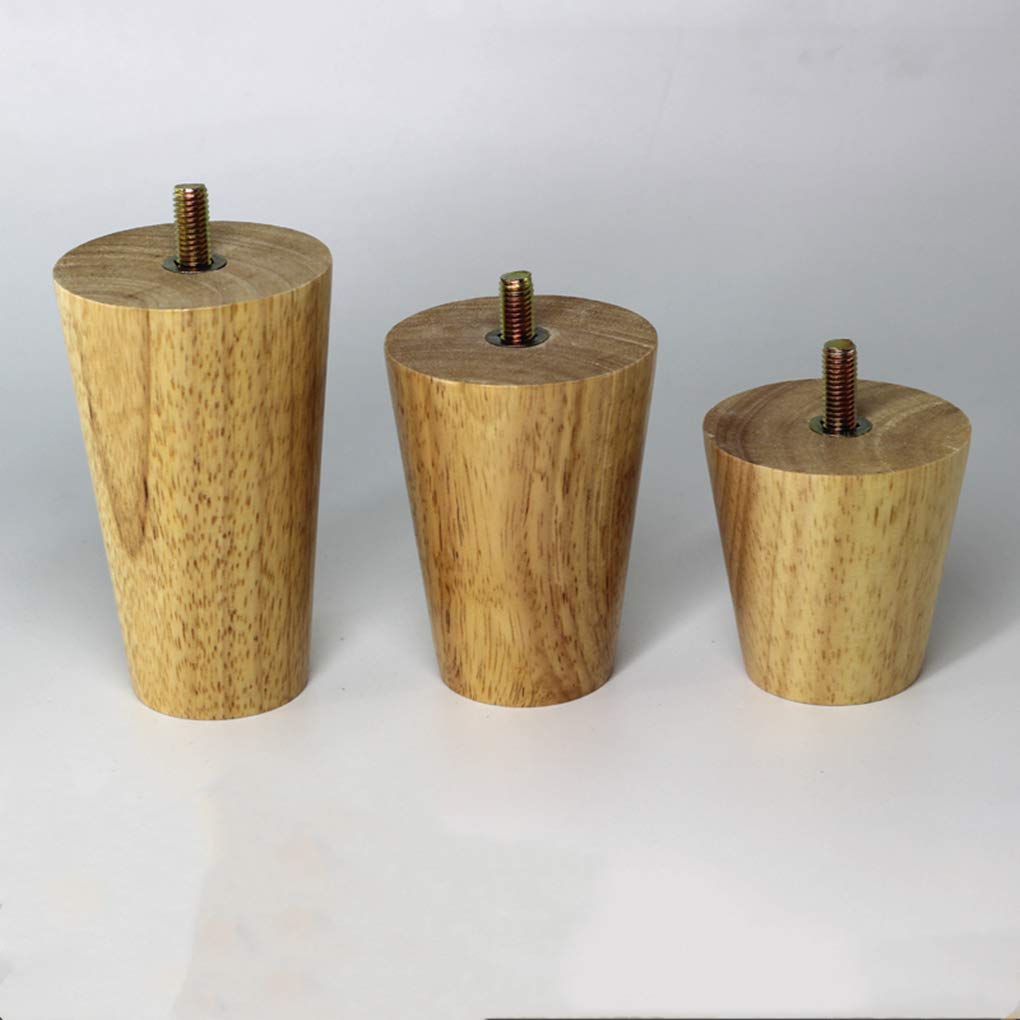 4 gambe in legno massello di ricambio coniche per mobili, gambe di ricambio per divano, letto, armadio, sedia, divano, gambe in legno, filettatura M10 (20 cm)