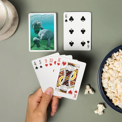 Baraja de 52 cartas para adultos de tamaño póker Manatees miniatura 2