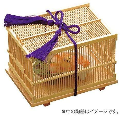 Amazon.co.jp: 竹虫かご (木曽杉台付) [ 約15.3 x 11.2 x H10cm