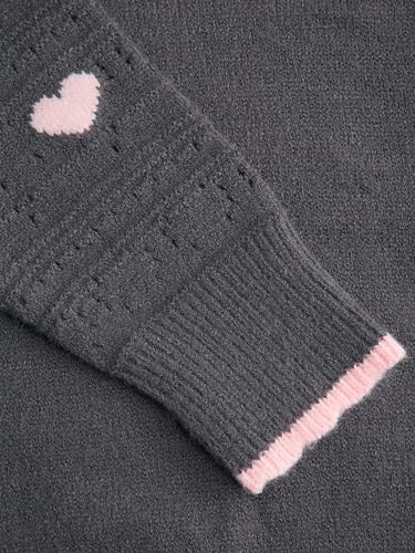 CIDER Cardigan Sweaters for Women Trendy Cute Sweaters Long Sleeve Crew Neck Heart Print Cardigans Spring Fall Outfits3